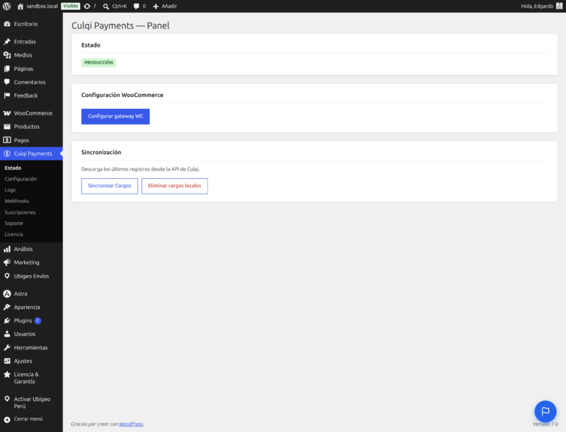 WooCommerce Andina Culqi Payments preview