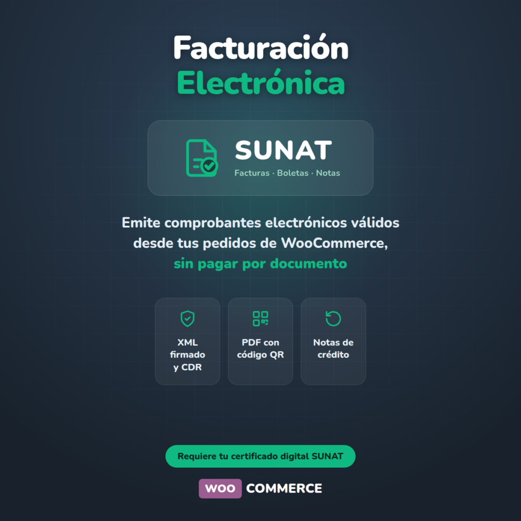 facturación electrónica sunat woocommerce